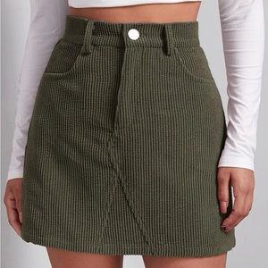 Shein Buttoned Front Cord Skirt